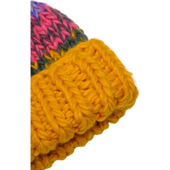 NEW Free People Tide Stripe Knit Pom Beanie Sunshine - Picture 6 of 14